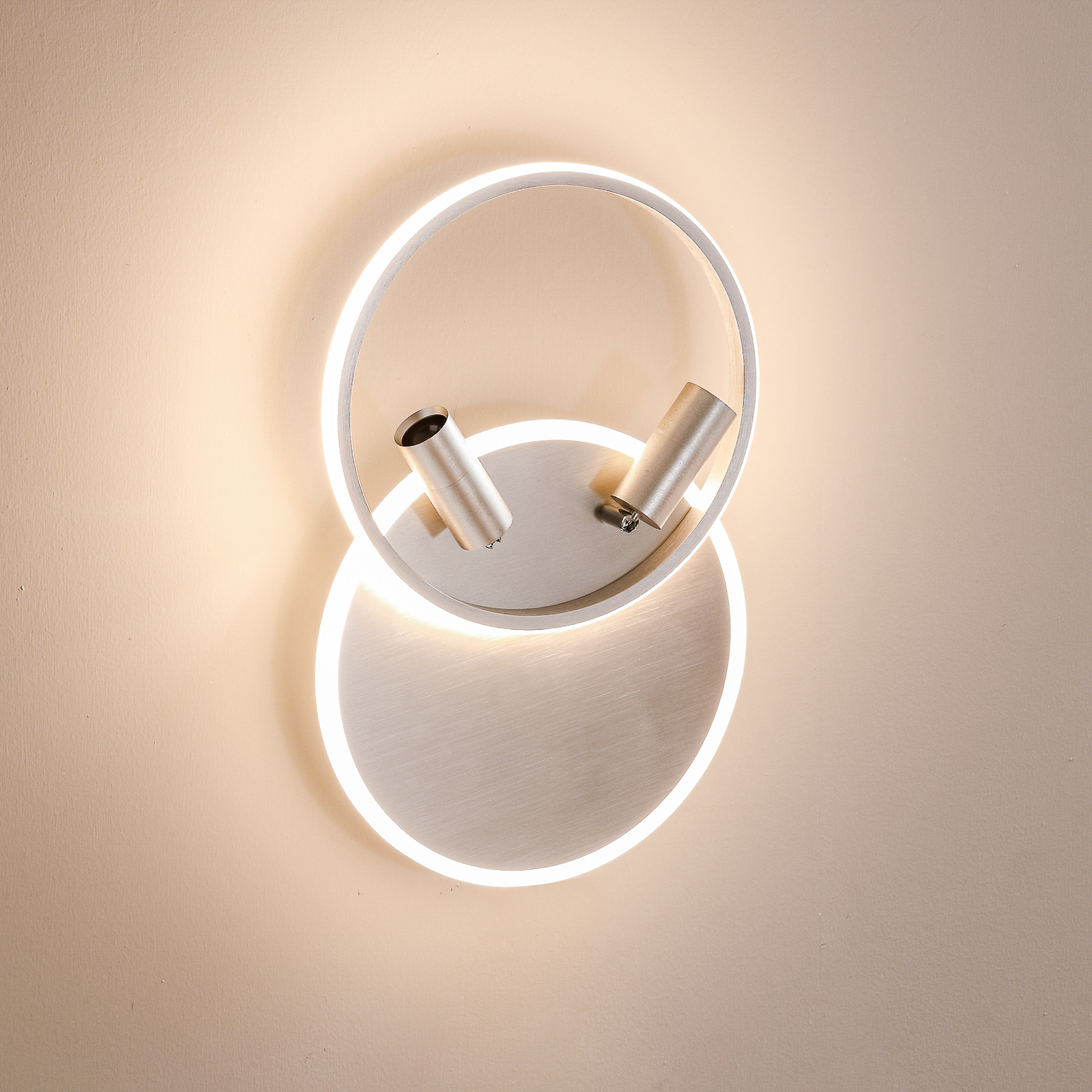 Lucande Tival plafonnier LED, rond, nickel