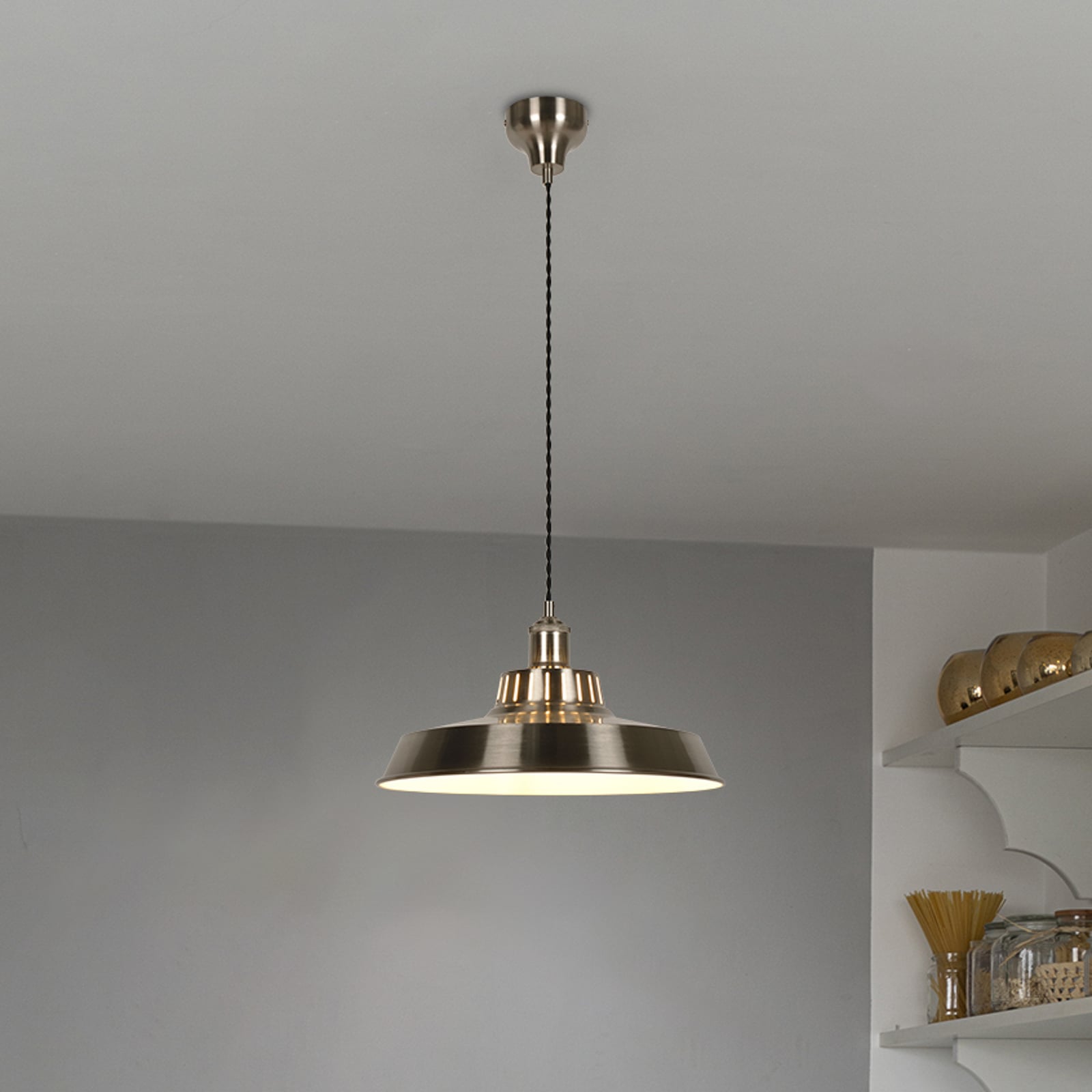 Lampada a sospensione Thelma color alluminio Ø 38 cm - COREP SAS Lampada a sospensione Thelma color alluminio Ø 38 cm - COREP SAS