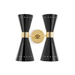 Megafono Wandlampe, schwarz, Breite 33 cm, 4-flg. - Stilnovo