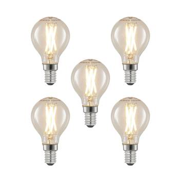 LED-filamentlampa E14 4W 2700K droppar 5-pack