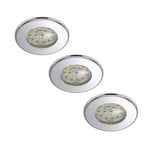 Set 3 Nikas proiectoare LED încastrate IP44 crom