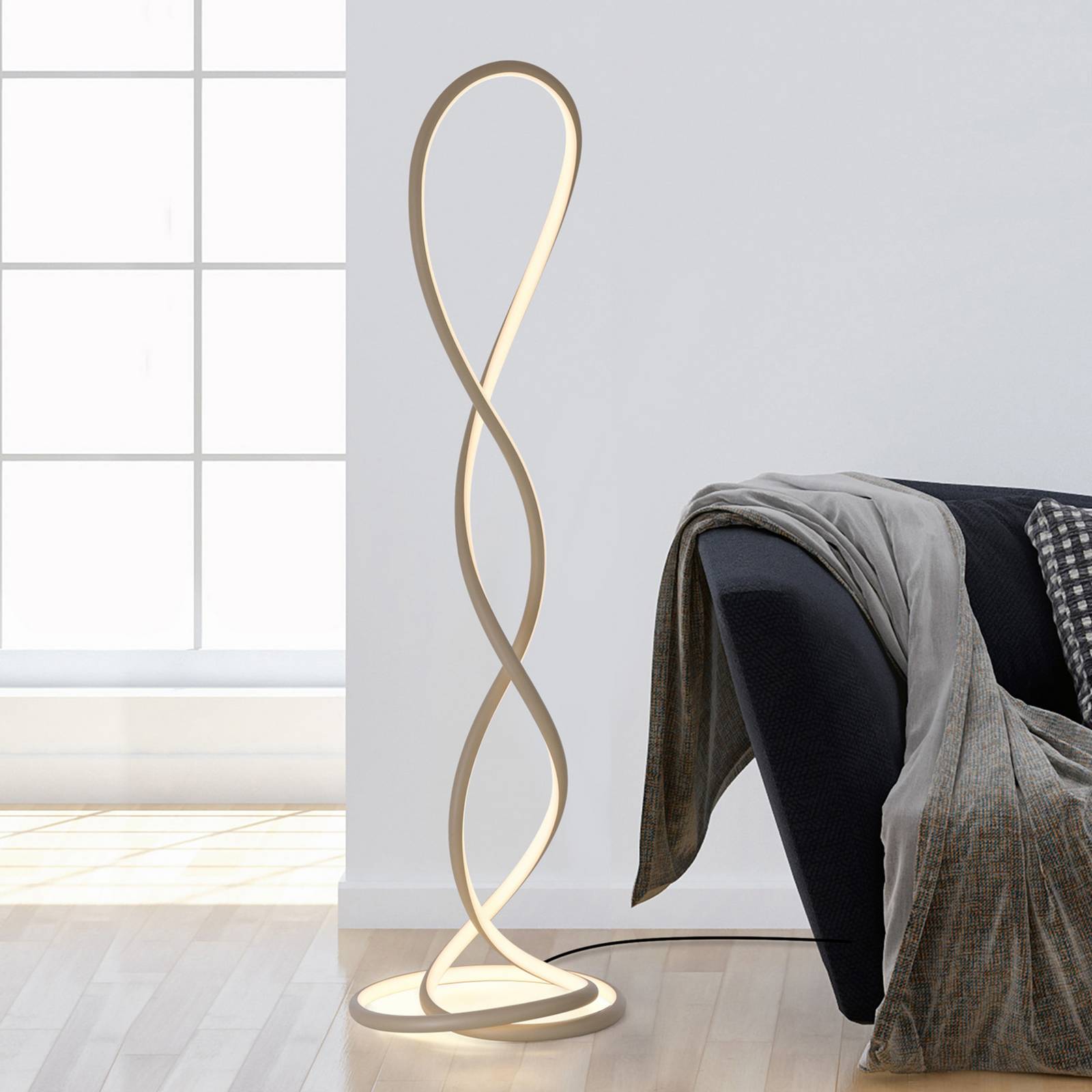 Paul Neuhaus LED-Stehlampe Twist, sandfarben, Höhe 143 cm günstig online kaufen
