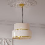 By Rydens pendellampe Marcel, messing/hvit, Ø 50 cm