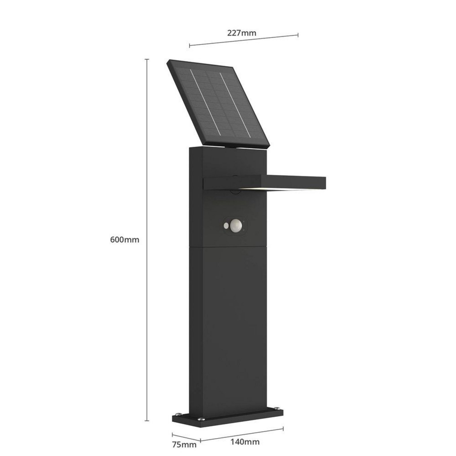 Silvan LED Tuinlamp H60 w/Sensor Graphite - Lucande