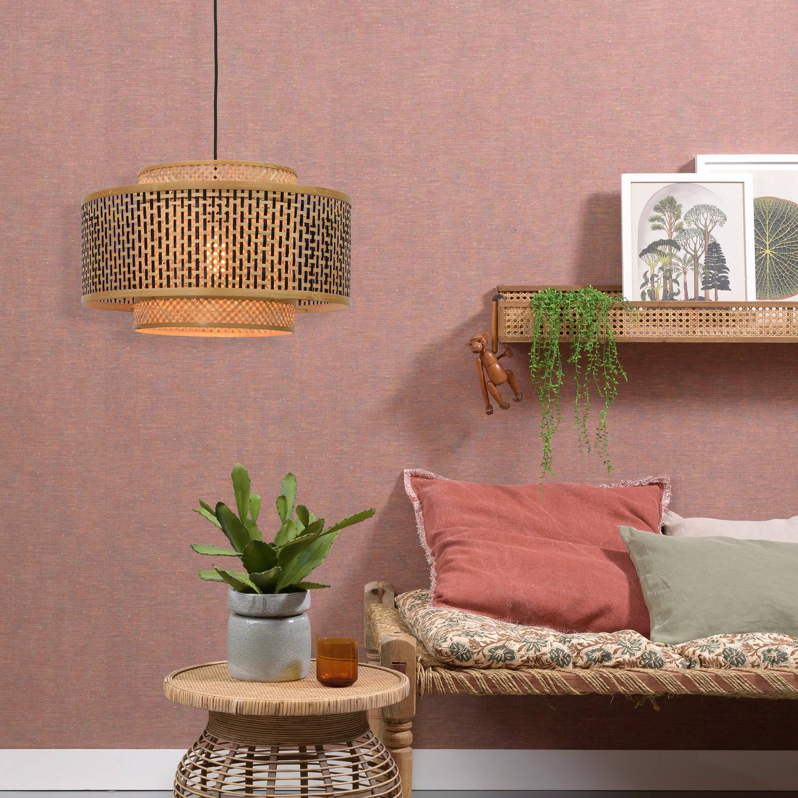Lampa wisząca GOOD & MOJO Bhutan wykonana z bambusa Ø 50 cm