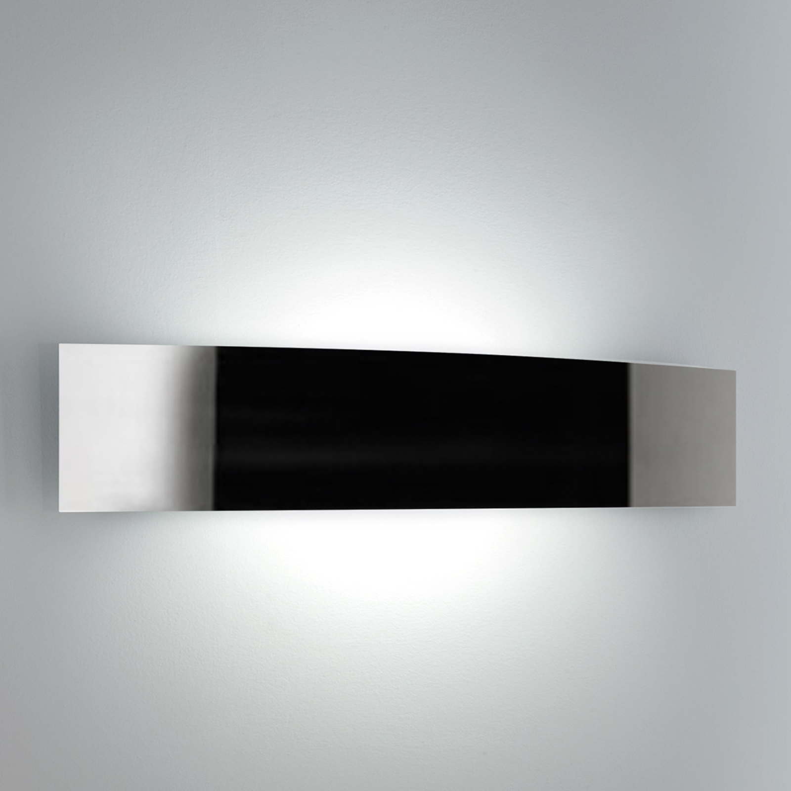 Fontana Arte Tasteful wall light RIGA, 36 cm stainless steel, for Living / Dining Room, glass, R7s 78.3 mm, 80 W, energy efficiency: D, W: 36 cm, H: 7 cm