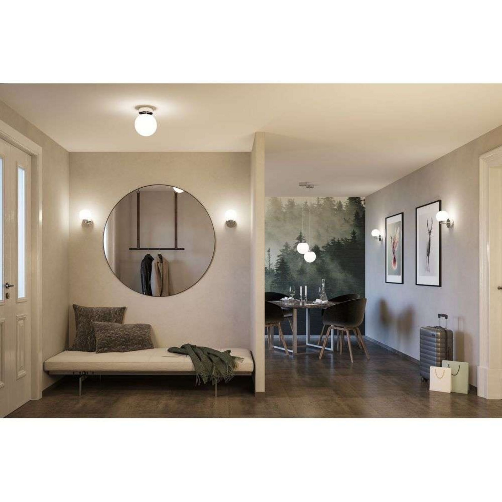 Gove LED Nástěnné Svítidlo IP44 3000K 400lm Chrom/Satin - Paulmann