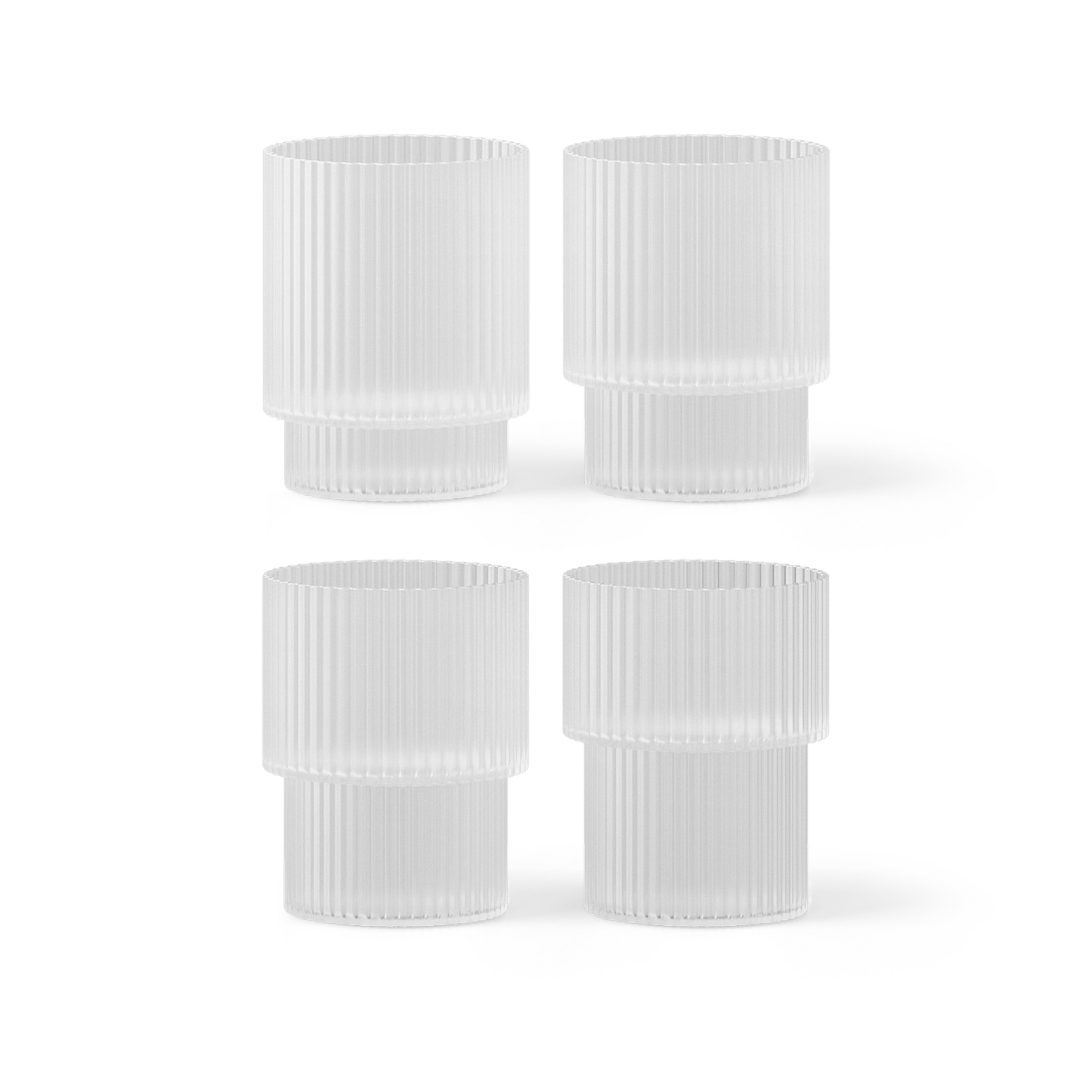Copo Ripple branco, 200 ml, soprado à boca, conjunto de 4 - ferm LIVING