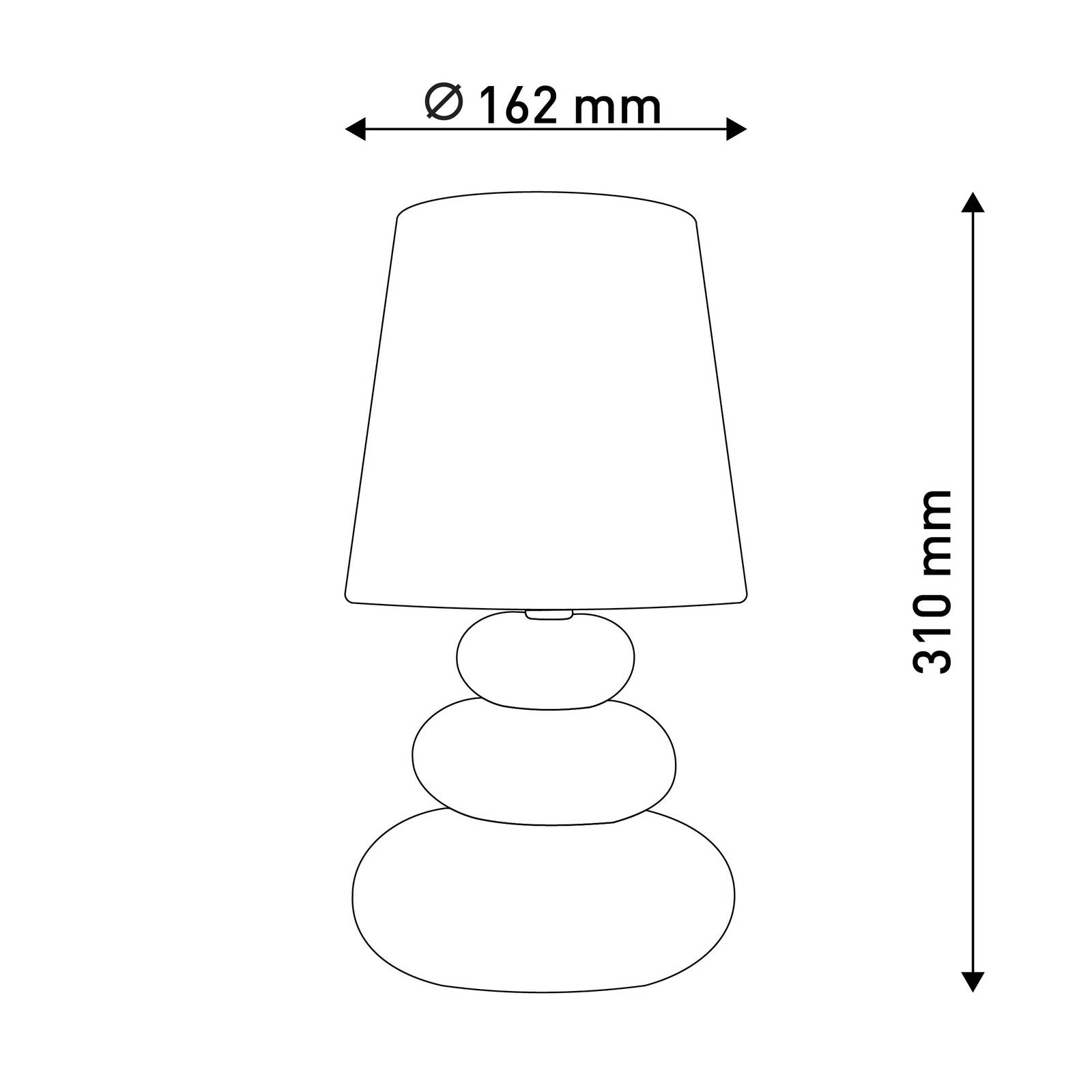 Lampa stołowa Stoney, ceramika i tekstylny klosz