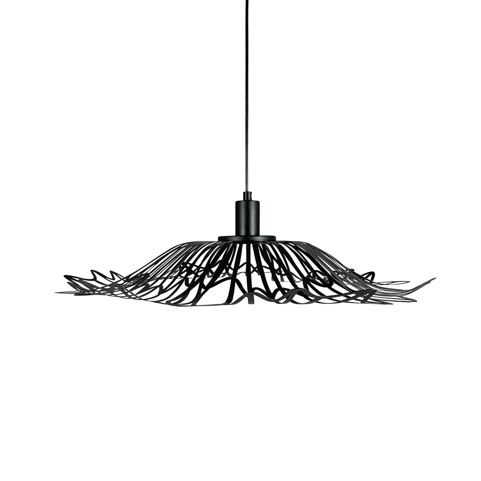 Dyberg Larsen Flora hanging light, matt black, Ø 60 cm, metal
