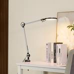 Lindby lampe à pince LED Nyxaris, gris, métal, CCT, 52 cm