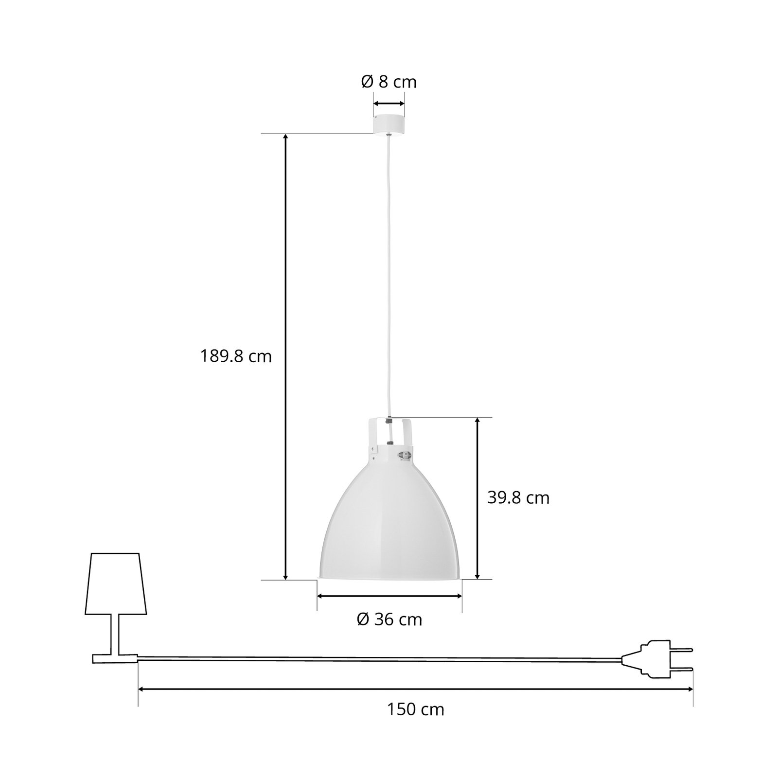 Jieldé Augustin A360 suspension blanc brillant