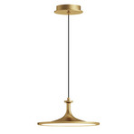 LED-Hängelampe Issa, goldfarben, Ø 31 cm, Metall, dimmbar