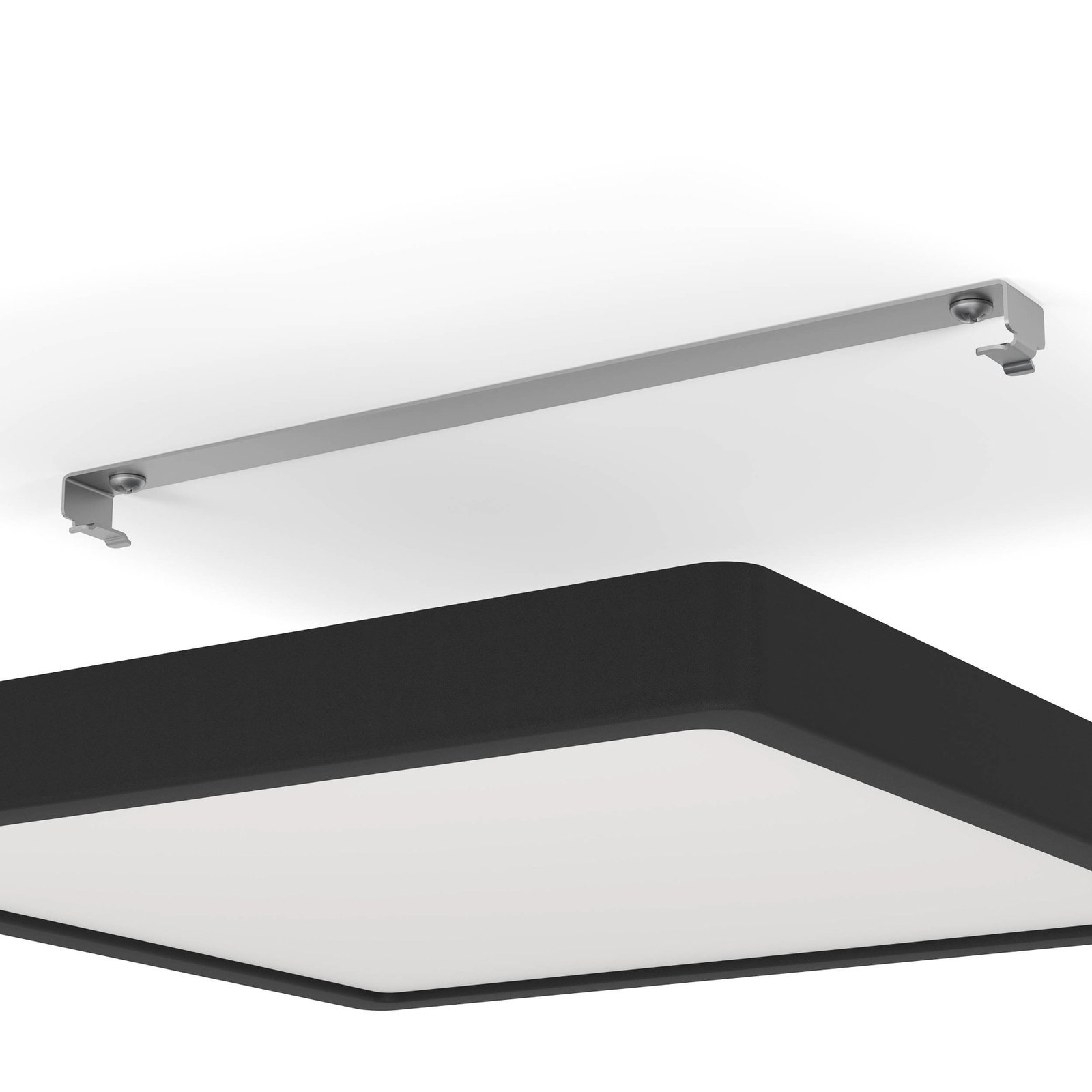 Painel LED de montagem à superfície Fueva5 IP20 830 preto 28,5x28,5cm