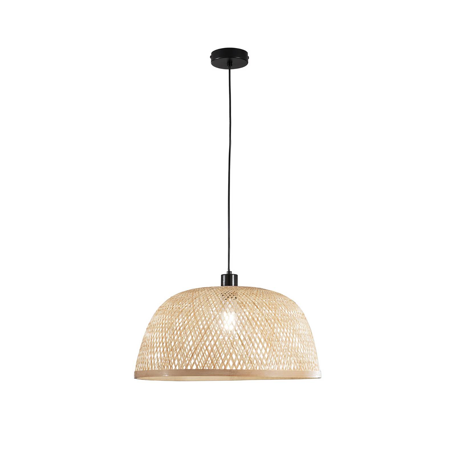 Pendellampe Bamboo, braun, Ø 48 cm, Bambus