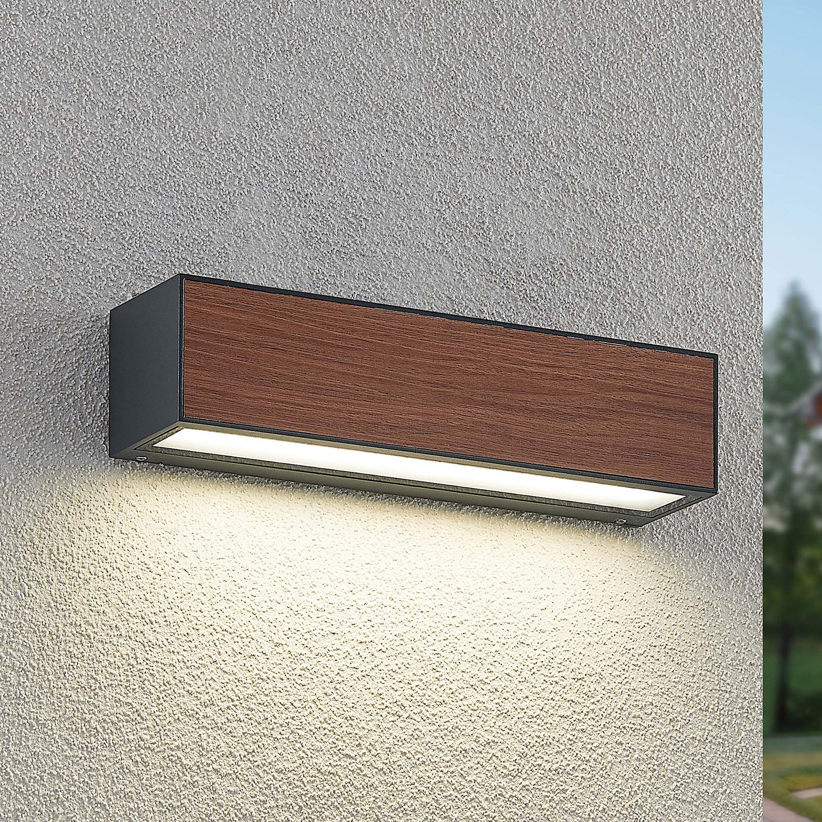 Arcchio Lengo LED-Wandlampe CCT, 25cm, 1-fl. Holz
