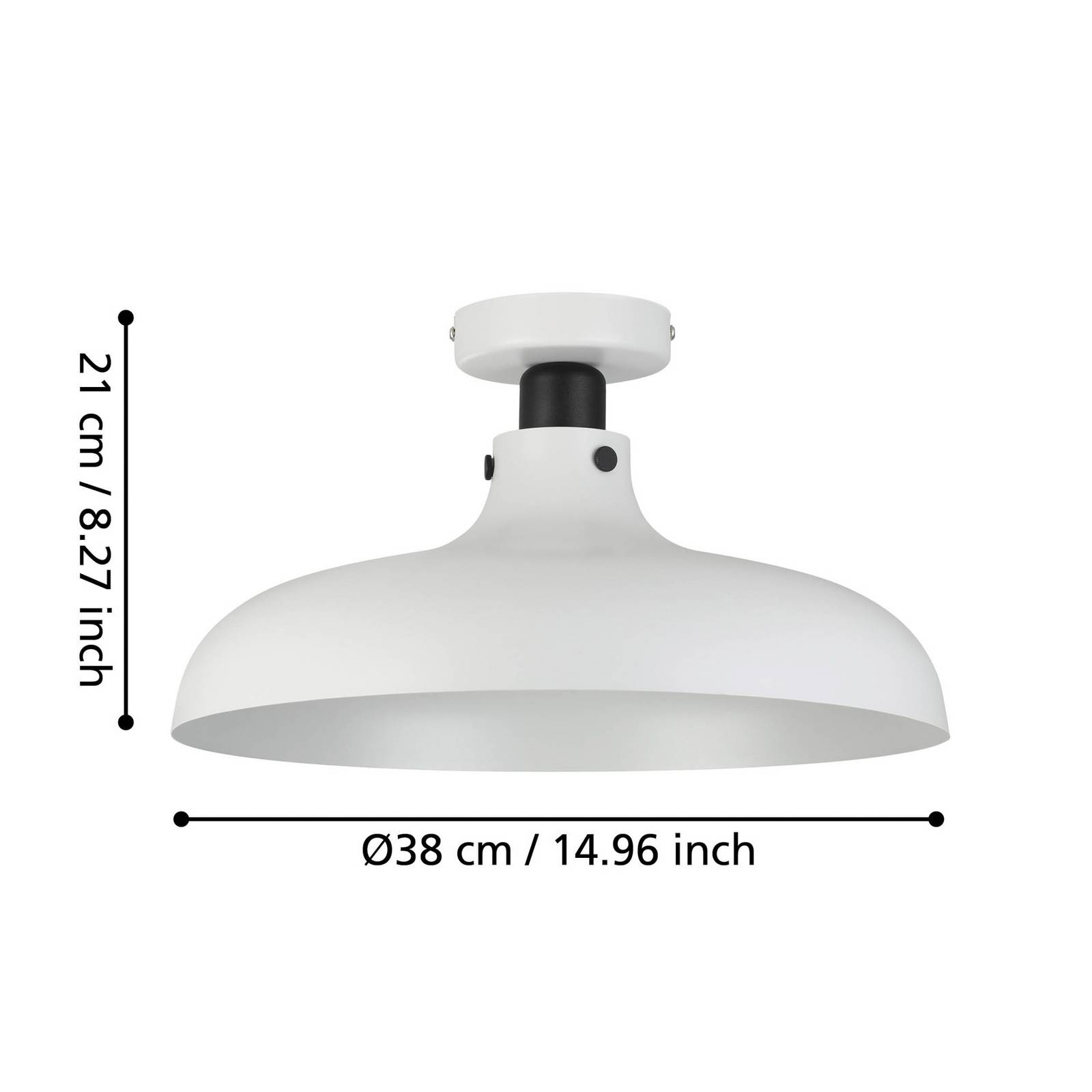  Eglo Eglo Matlock Ceiling Light, ø 38 Cm, Grey/black 