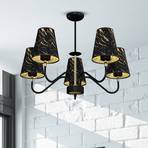 Harmias ceiling light, black/gold, 5-bulb