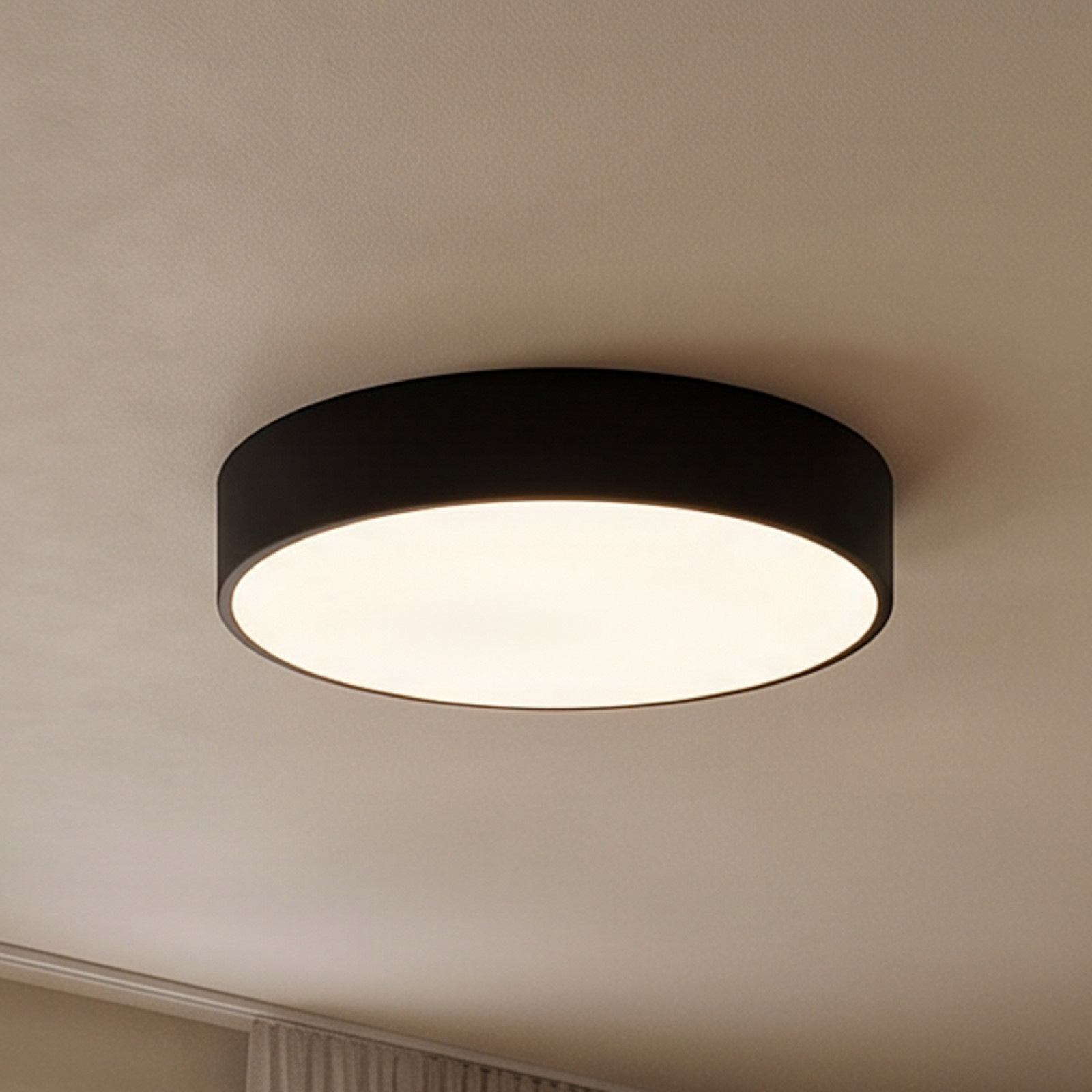 TEMAR LIGHTING Cleo stropna svjetiljka, Ø 40 cm, IP20, crna, metalna, E27 - Dnevni boravak/blagovaonica - Moderan