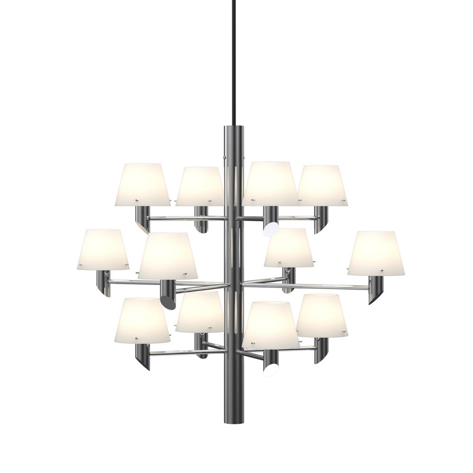 Gil Lustre, couleur chrome, Ø 67 cm, à 12 lampes - Herstal