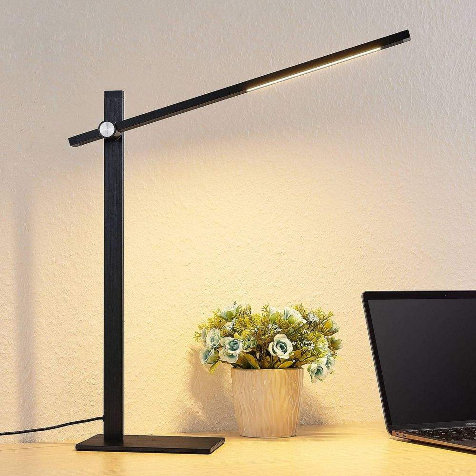 Wasko LED Table Lamp Dim. Black - Lucande