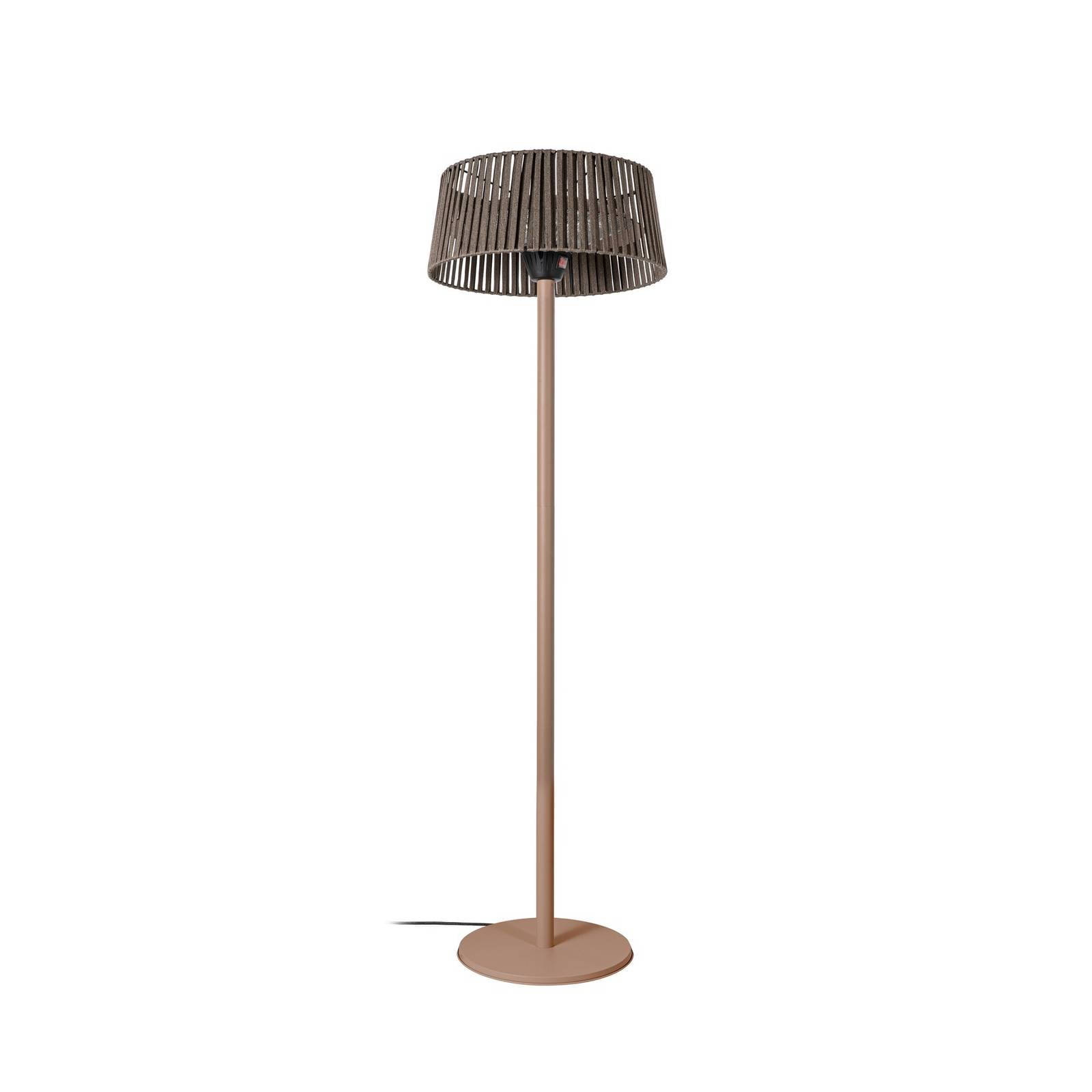 Lucande Stand-Heizstrahler Pyravo, braun, 200 cm, Alu, IP44