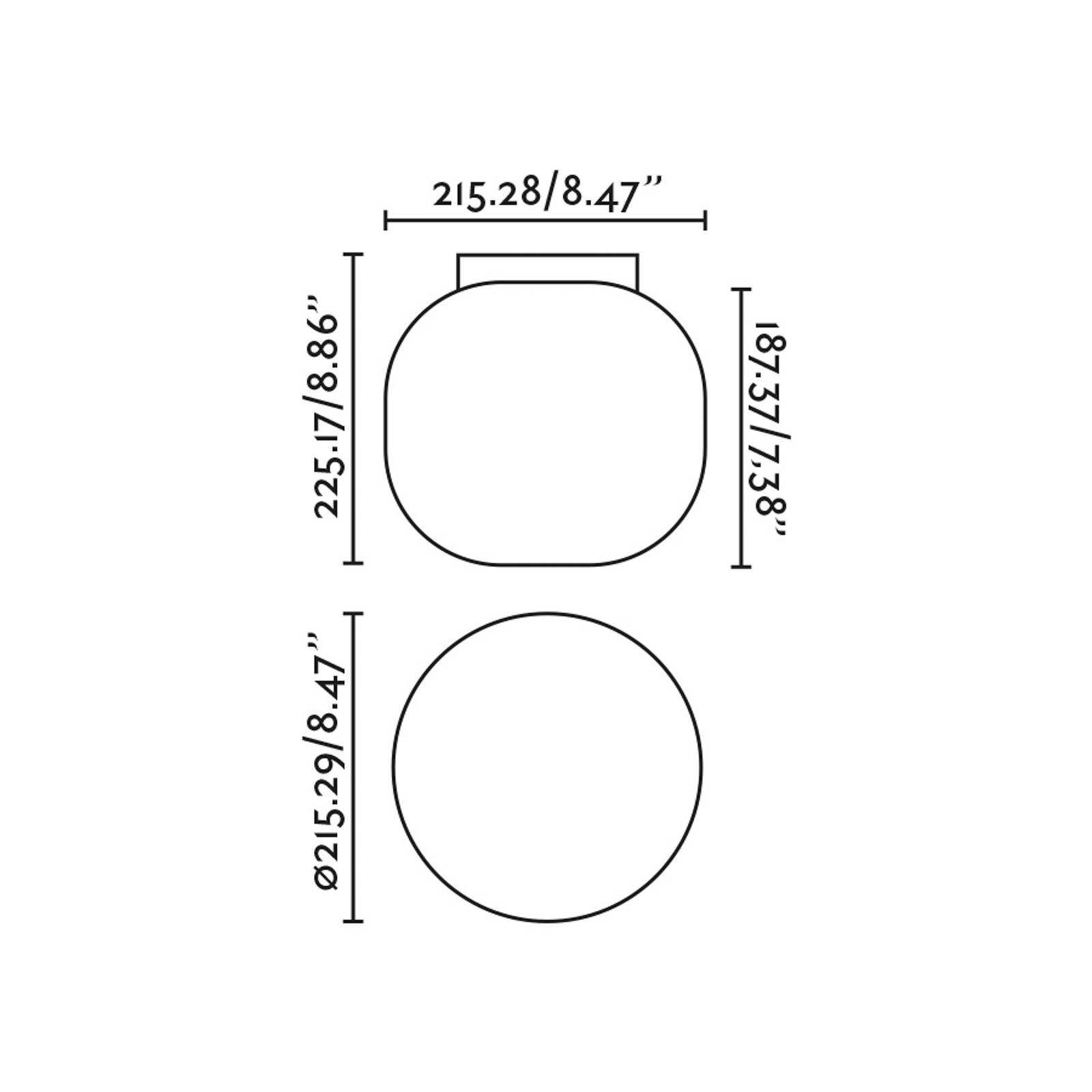 Bad-Deckenleuchte Amelia, schwarz/opal, Glas, Ø 21,5 cm günstig online kaufen