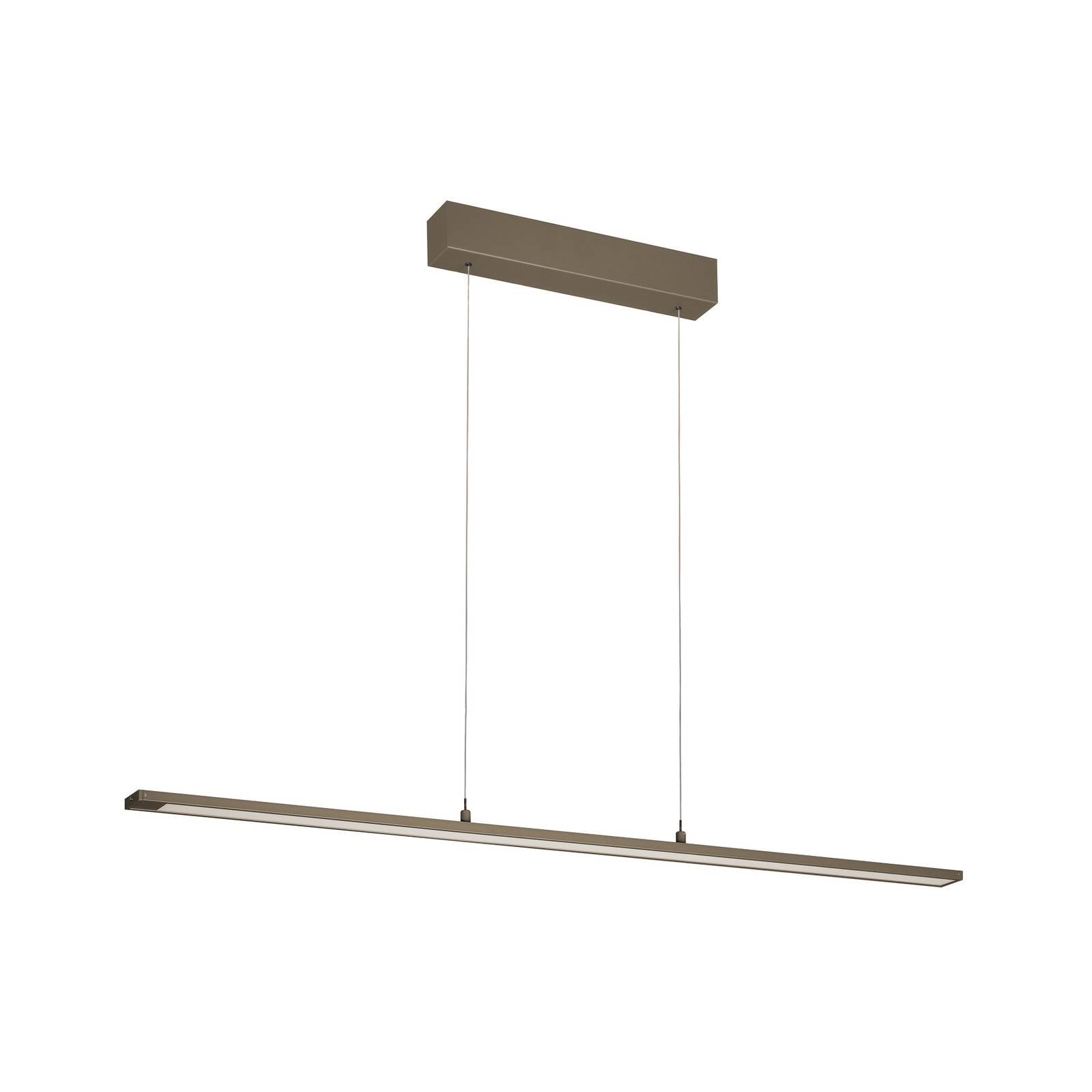 LED-Hängelampe Marlo, greige, Länge 120 cm, CCT, Touchdimmer