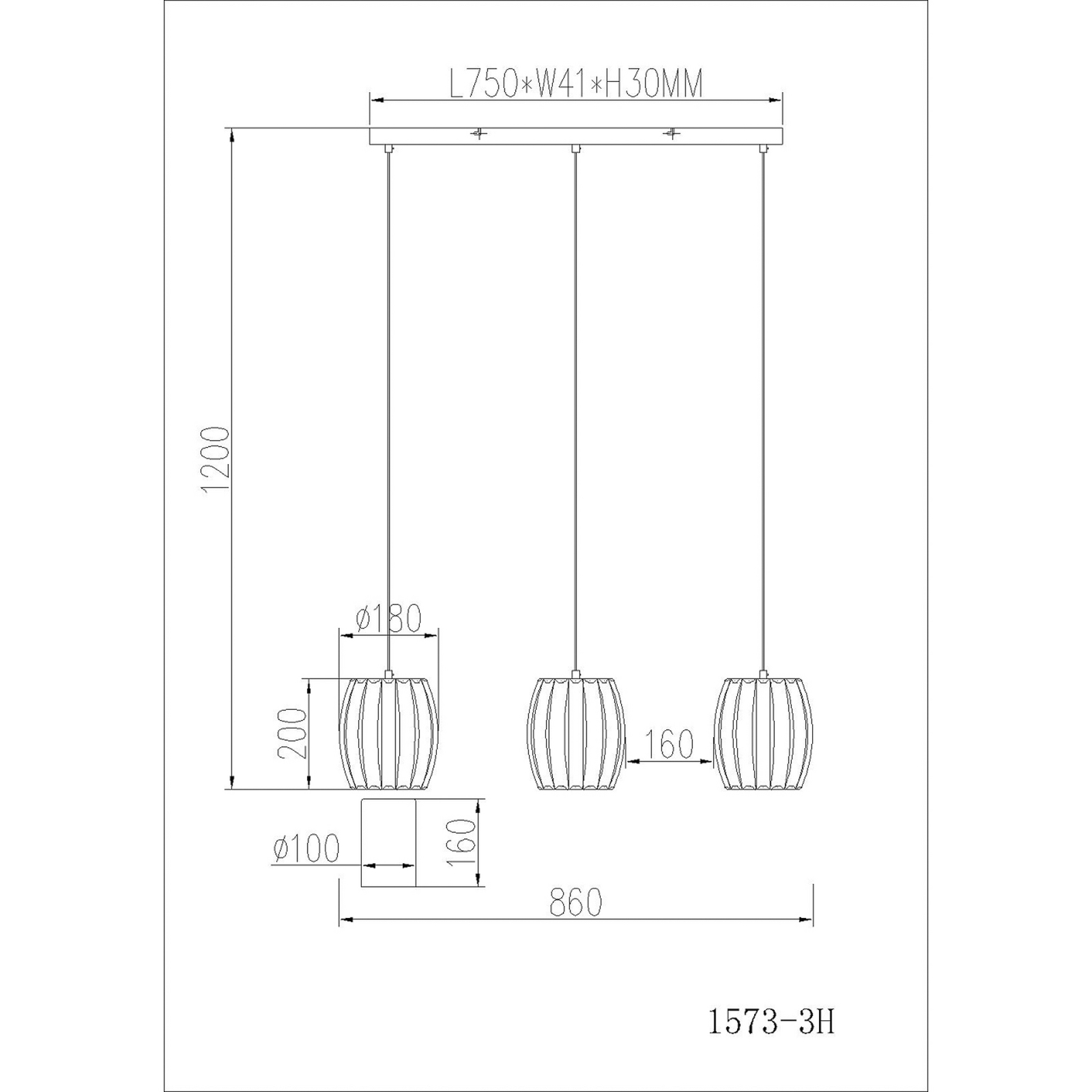 Lampă suspendată Maribel, lungime 86 cm, crom/transparent, metal, cu 3 becuri. Lampă suspendată Maribel, lungime 86 cm, crom/transparent, metal, cu 3 becuri.
