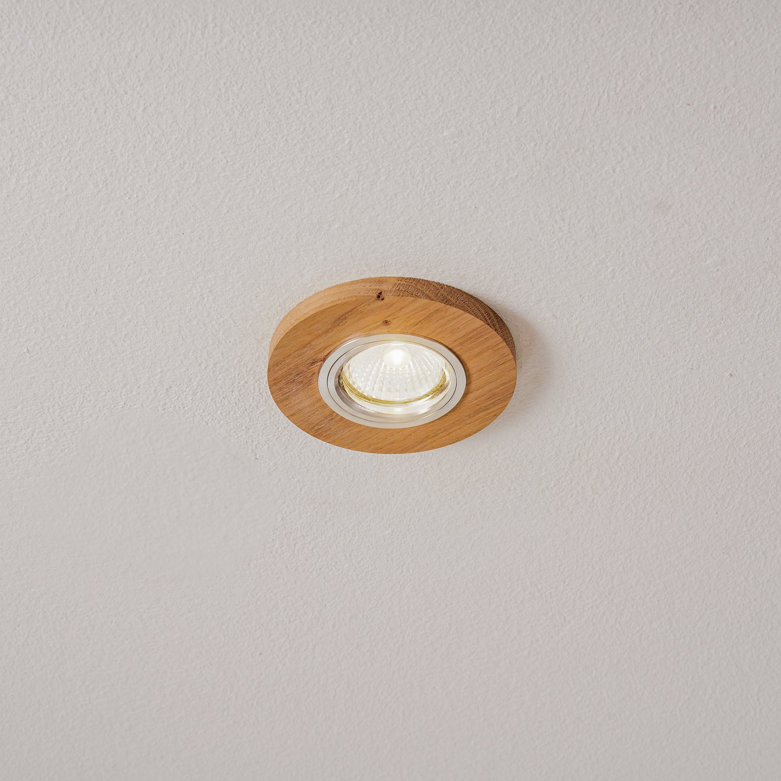 Spot encastrable LED Sirion, Ø 10 cm chêne huilé