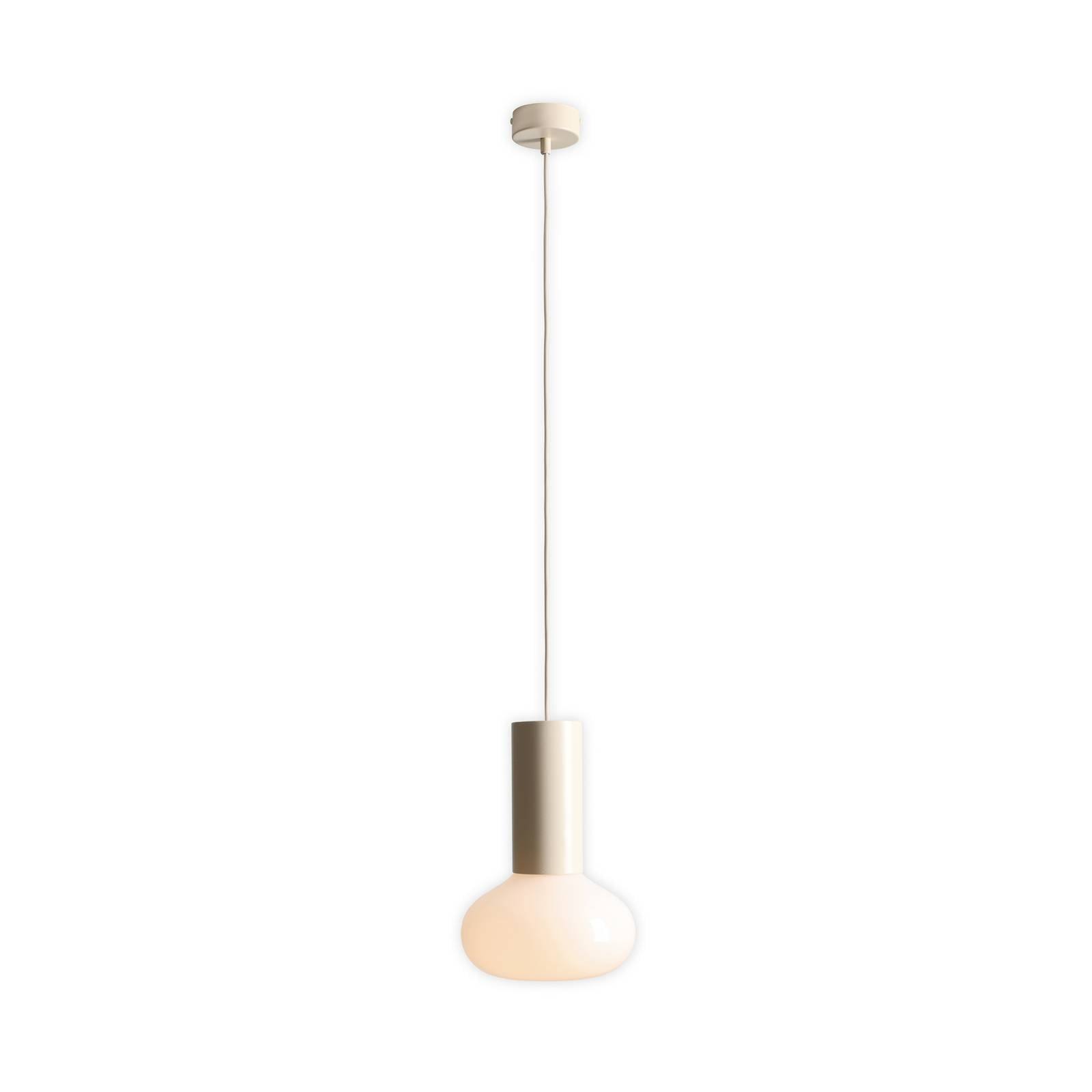Hängeleuchte Flo, beige, 1-flammig, Glas