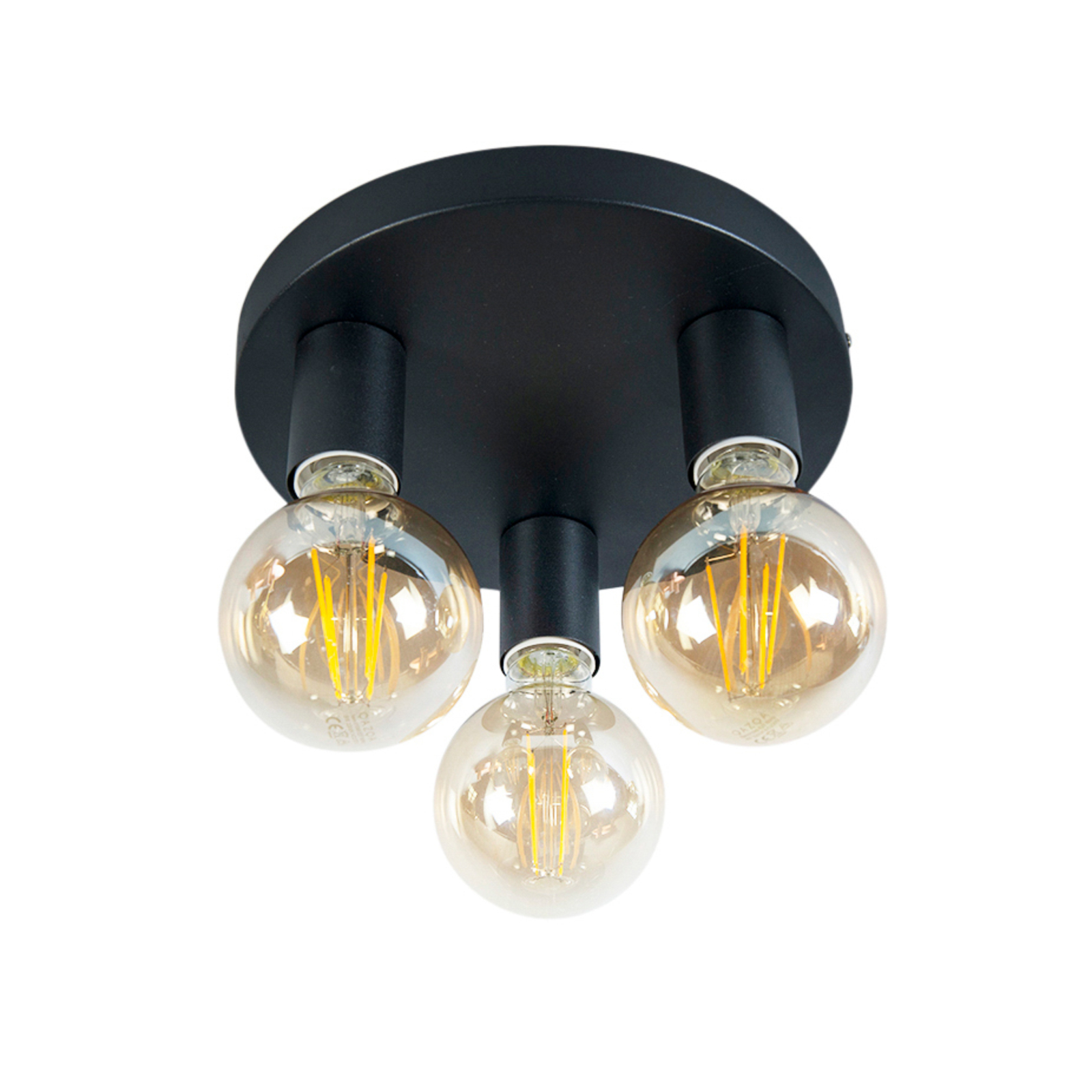 Facil loftlampe, 3 lyskilder, sort