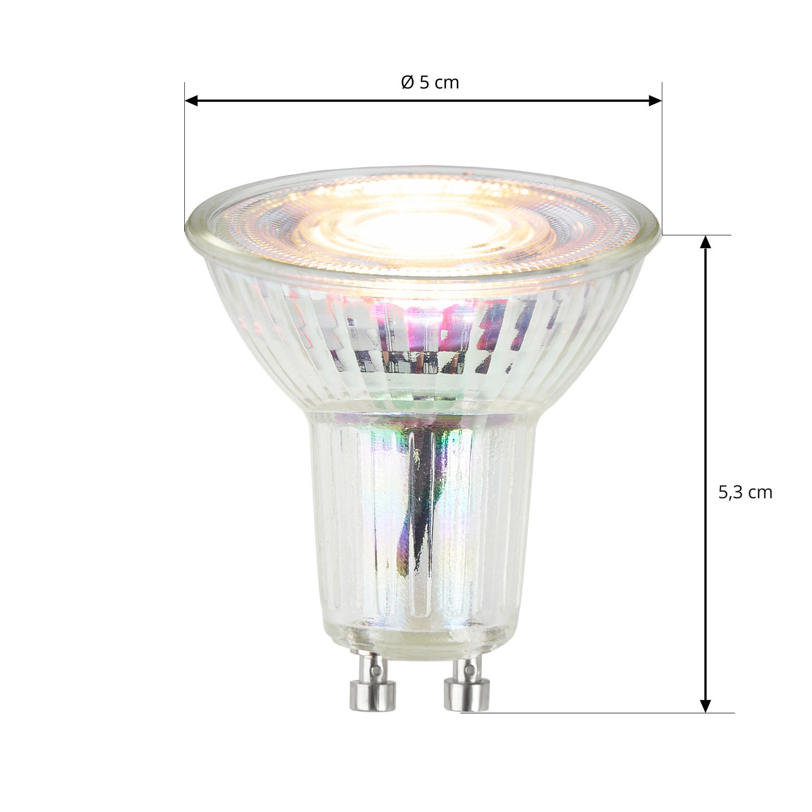 LED-reflektor GU10 3W 3 000 K 36° glas