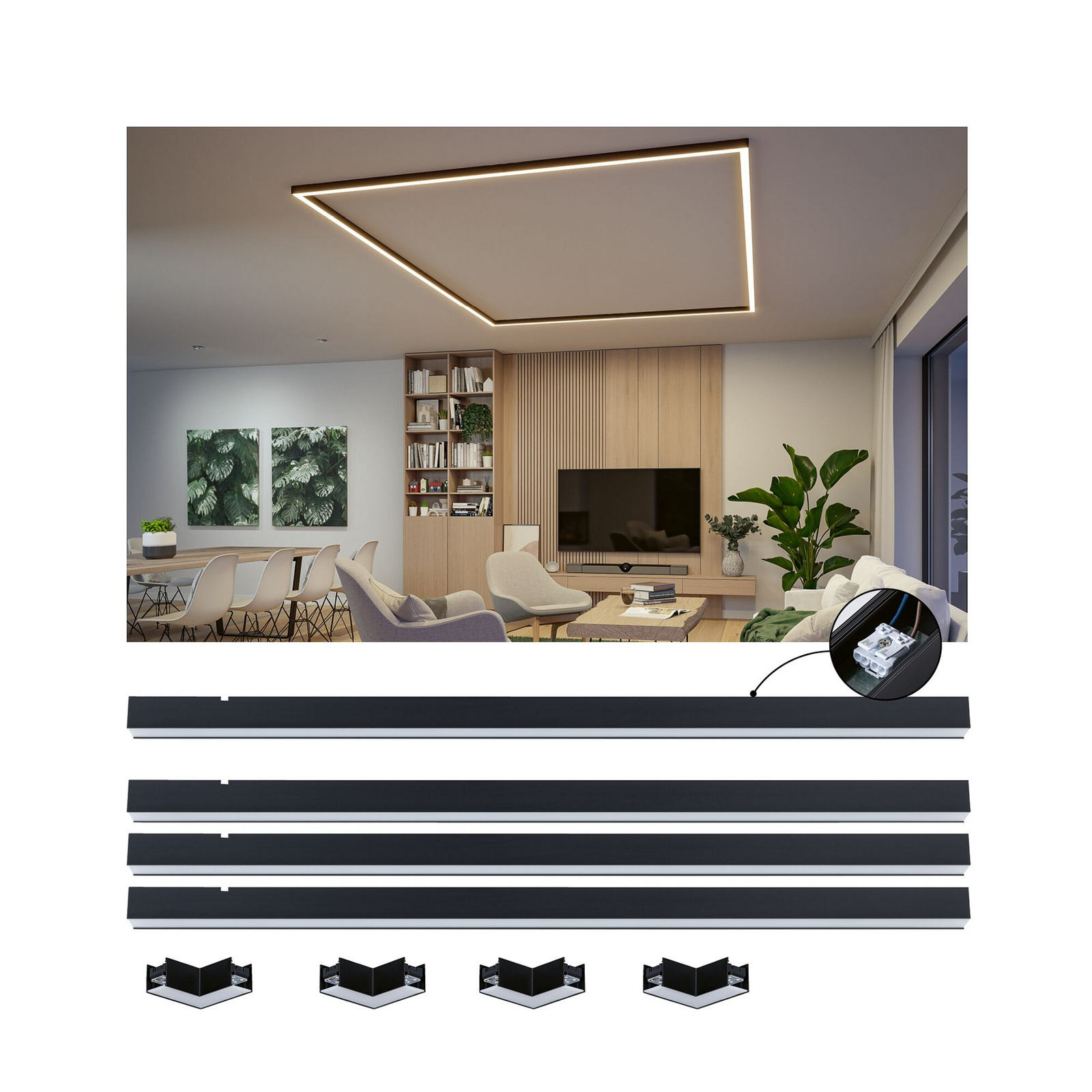 Sistema de canalización de luz Linion de Paulmann, negro, 82 W, aluminio Sistema de canalización de luz Linion de Paulmann, negro, 82 W, aluminio