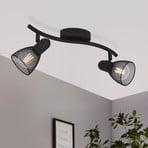 Deckenstrahler Corvigno, Länge 36,5 cm, schwarz, 2-flg.