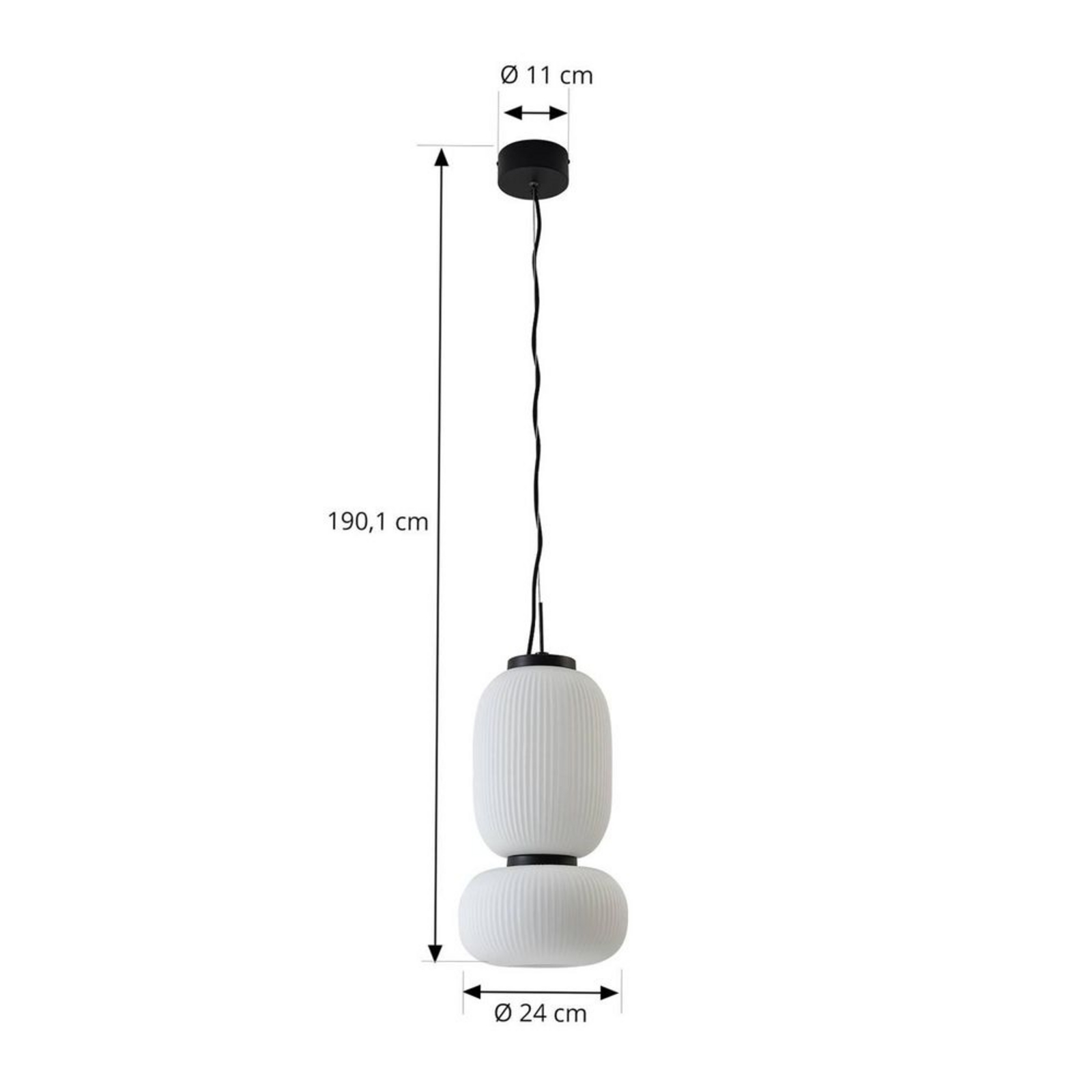 Lucya 2 LED Lustră Pendul Negru/Alb - Lucande