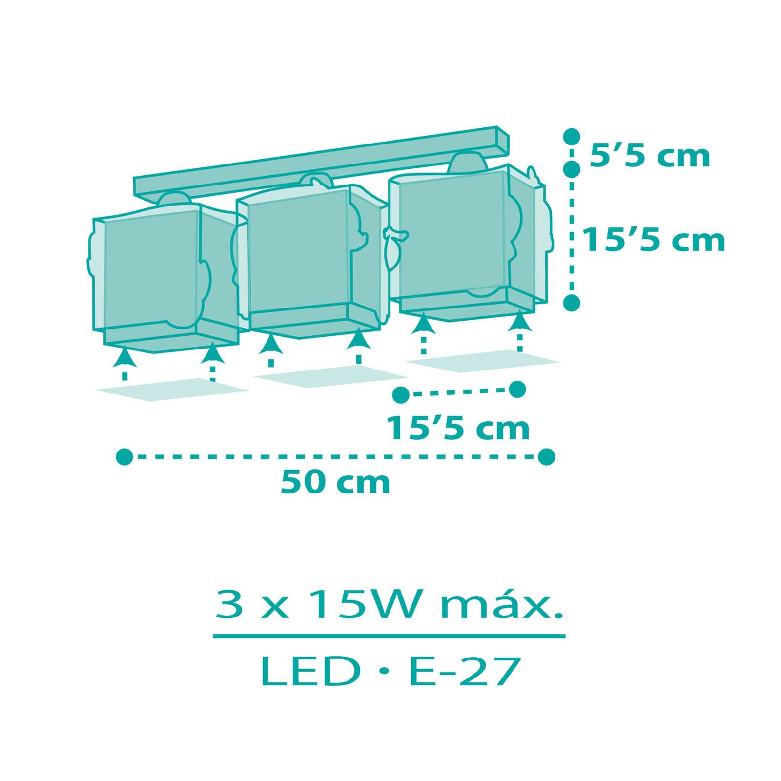 Dalber Mermaids lampa sufitowa, syrenki, 3-pkt.