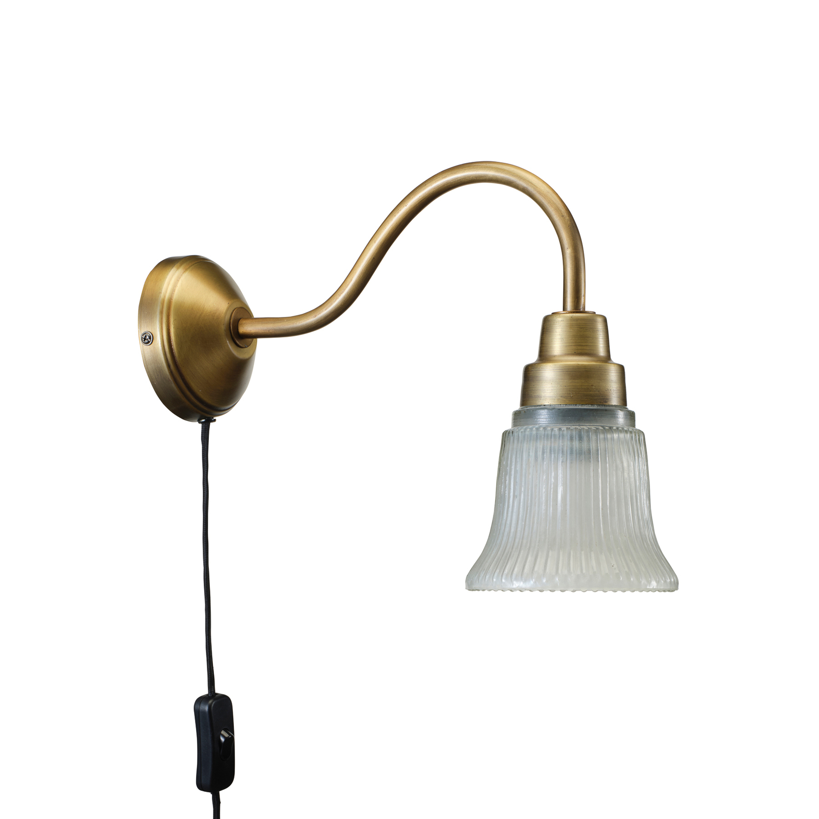 PR Home væglampe Emmi, messingfarvet antik, Ø 12 cm