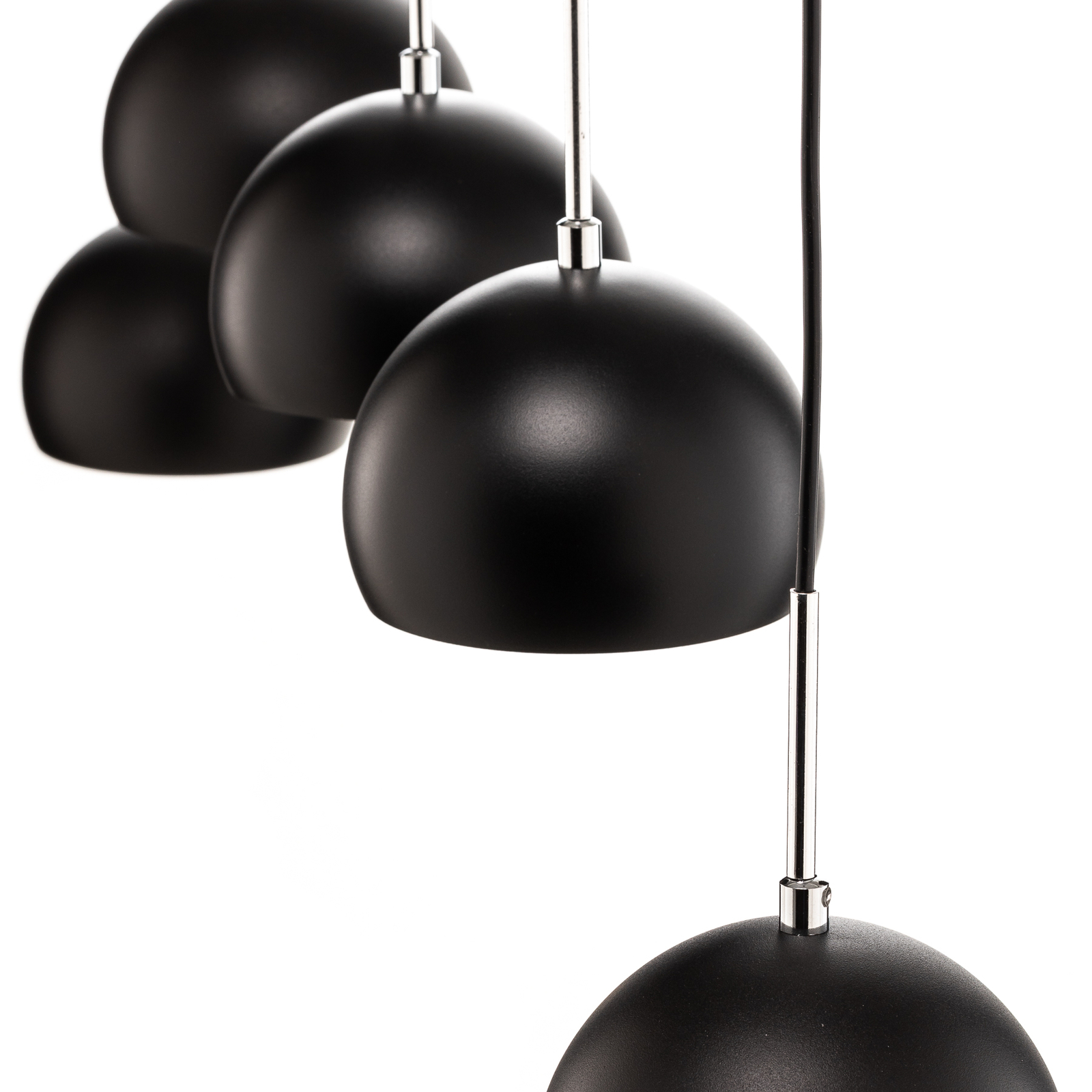 Cool pendant light, 5-bulb long, black