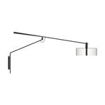 Candeeiro de parede OKOLO preto, Ø 47 cm, metal/tecido, E27-LED - GRUPA