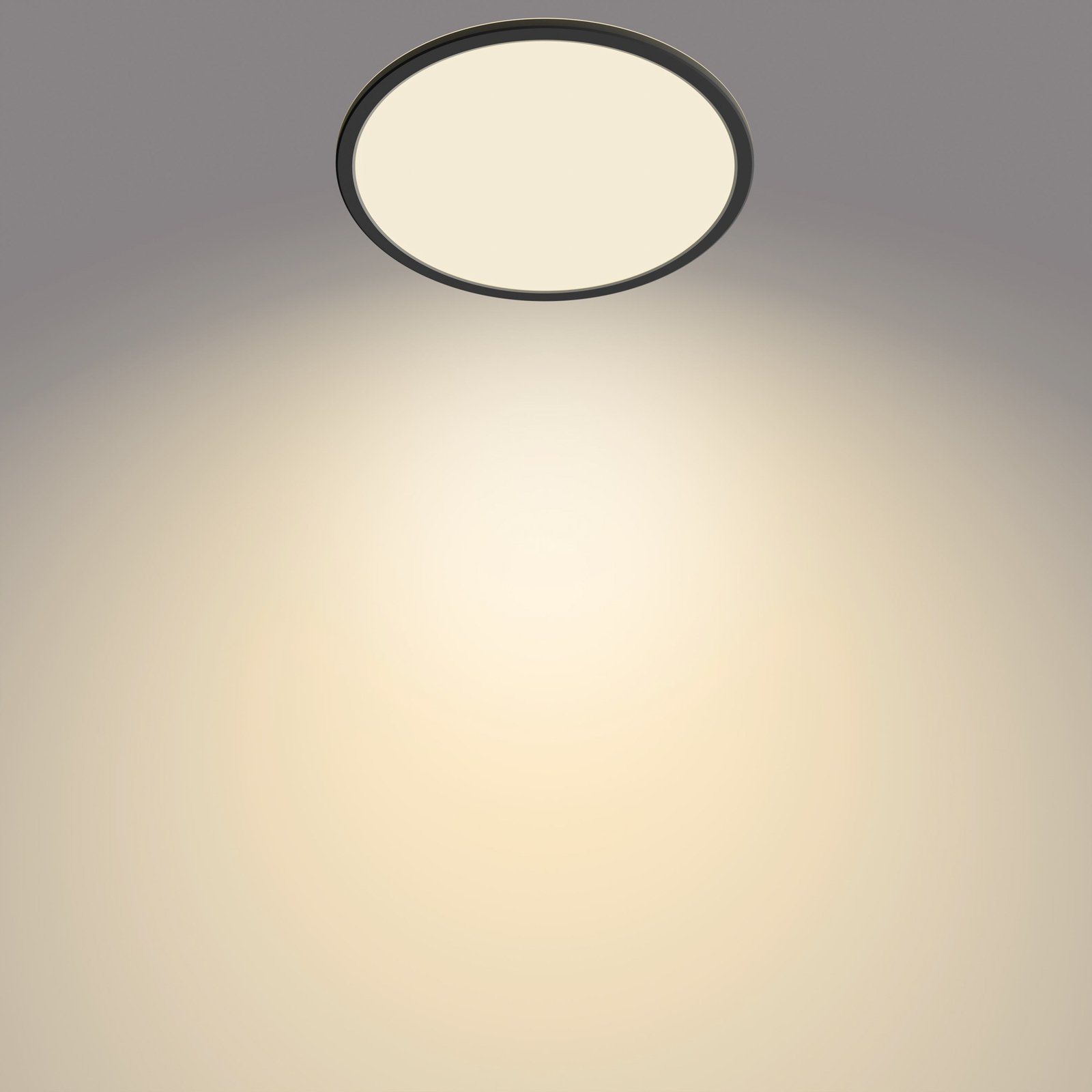 SuperSlim ceiling lamp black Ø 29.5 cm IP44 2,700 K - Philips