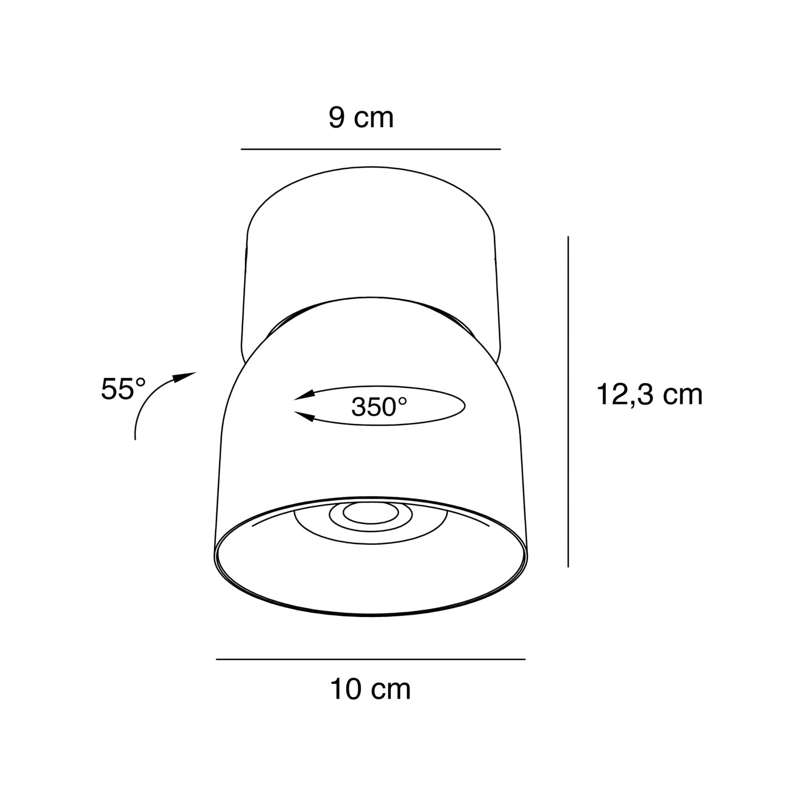 Pitcher Downlight, schwarz/messing, 1-flg, Metall - Nordlux
