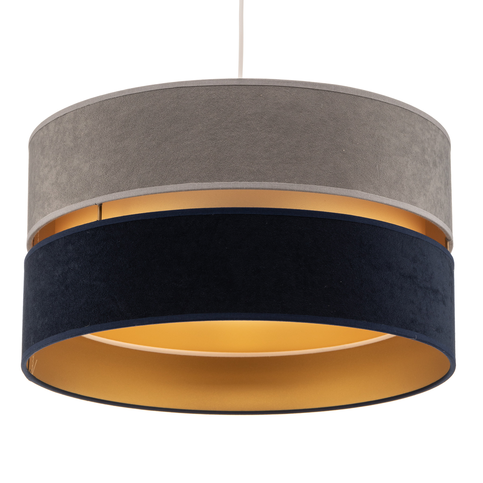 Hanging light Duo navy blue/grey/gold Ø40cm 1flame