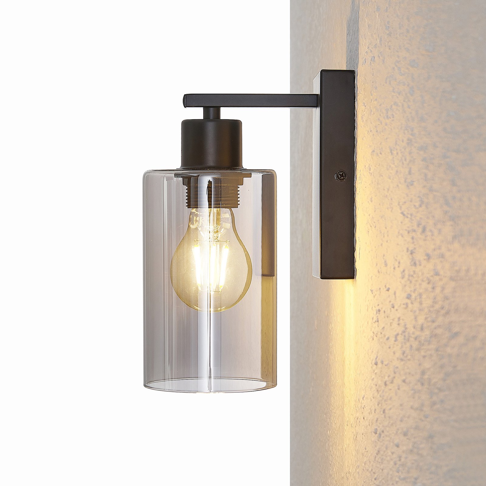 Emavi Wall Lamp Black/Smoke - Lindby