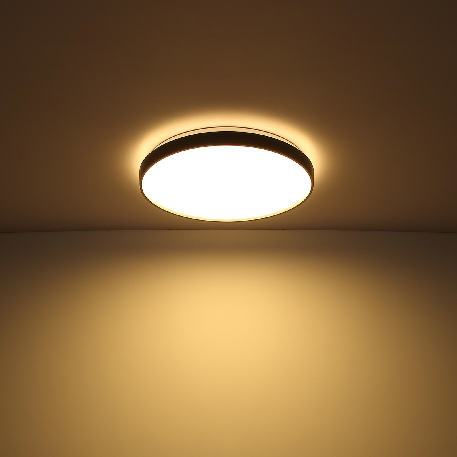 Eclypse LED-taklampe, antracitt, Ø 48 cm, akryl/metall