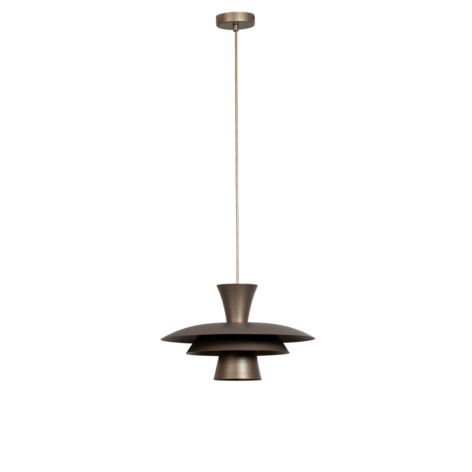 Hänglampa Plato, titanfärgad, metall, Ø 38 cm, E27