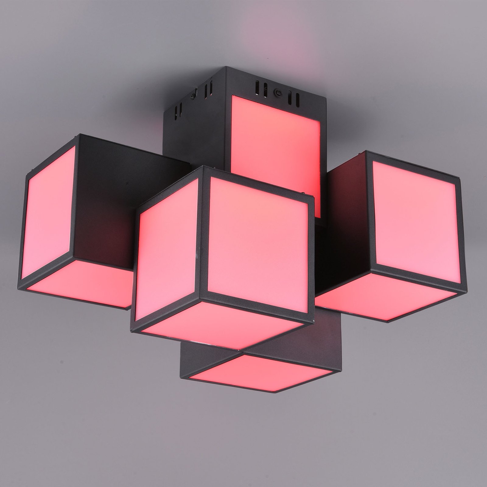Trio Lighting WiZ Oscar LED ceiling lamp 45 x 30 cm, black, for Living / Dining Room, metal, 35 W, energy efficiency: A+, L: 45 cm, W: 30 cm, H: 32.5 cm