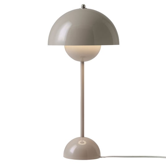 Lampa stołowa Flowerpot VP3, szaro-beżowa, 50 cm - &TRADITION