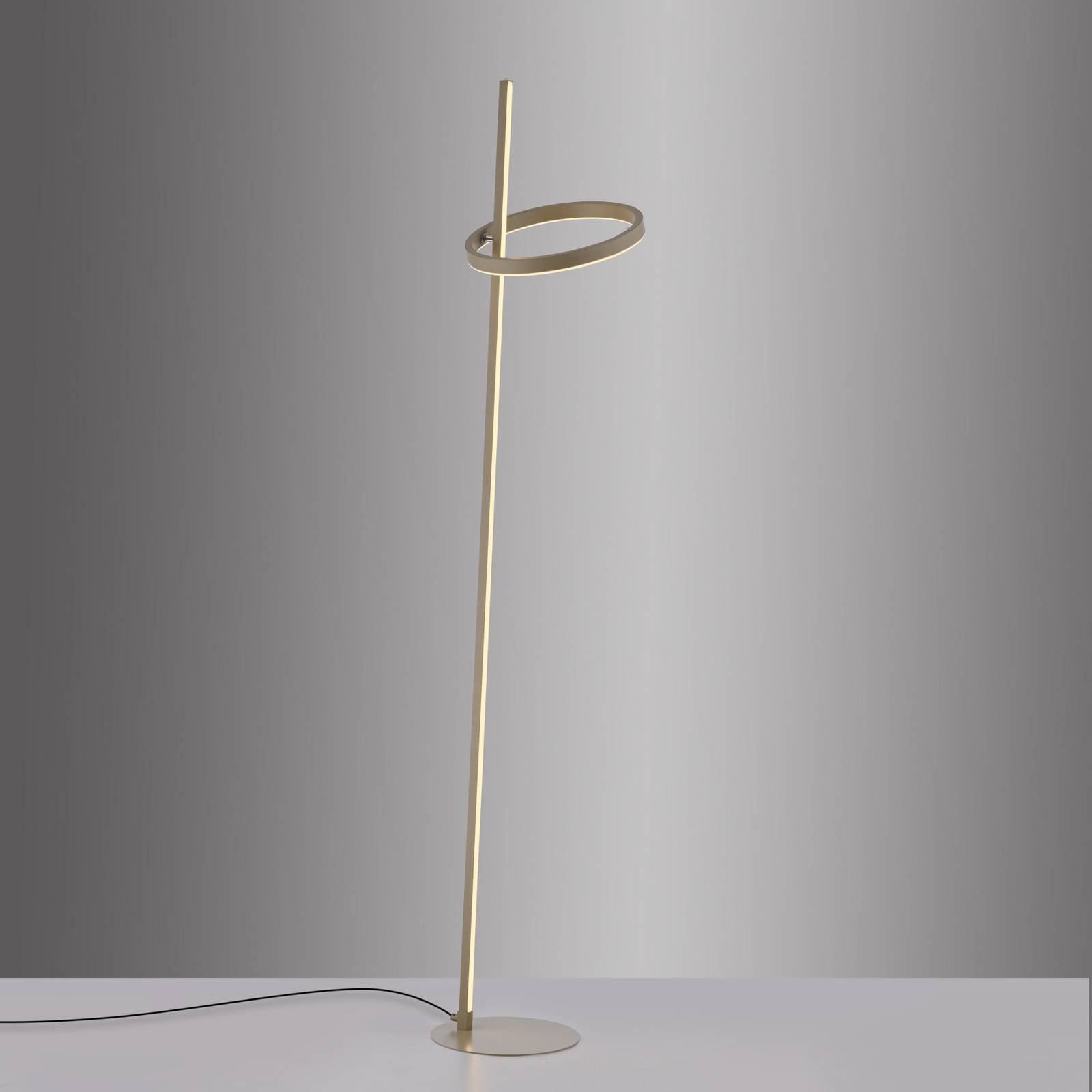 JUST LIGHT. lampa stojąca LED Ritus piaskowa, żelazna, ściemniany, 3000 K