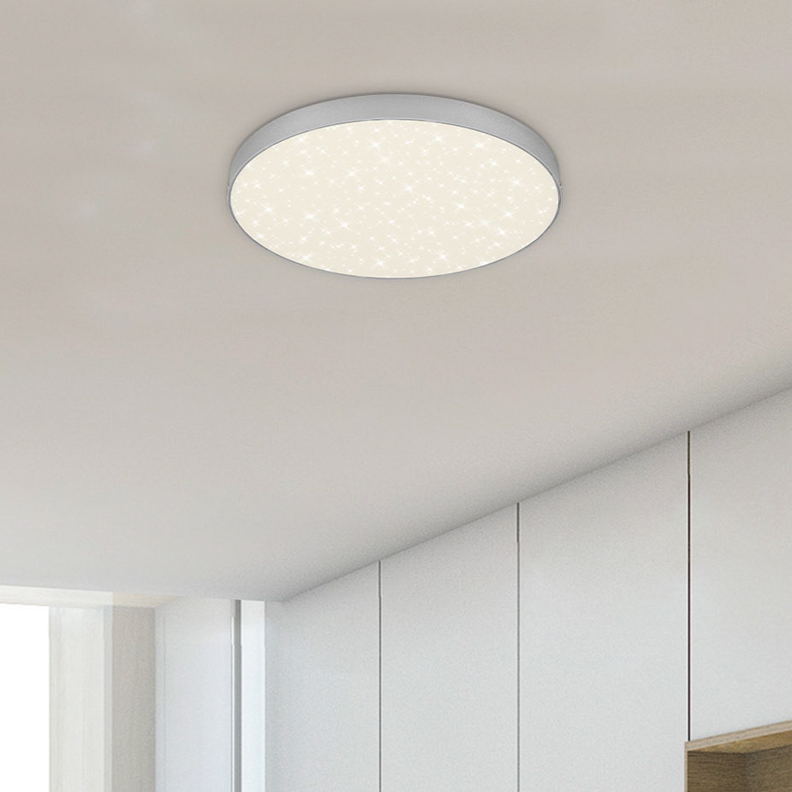 Briloner Plafonieră cu LED Flame Star Ø 287 cm argintiu - Camera de zi / sufragerie - modern - argintiu satinat - Metal